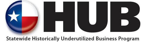 HUB program logo with Texas flag and star.
